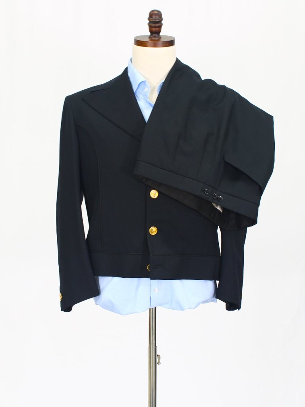 Retro 1970s Lawrence Pucci Chicago Eisenhower 42S 32x29 Black Suit 4-Button R887
